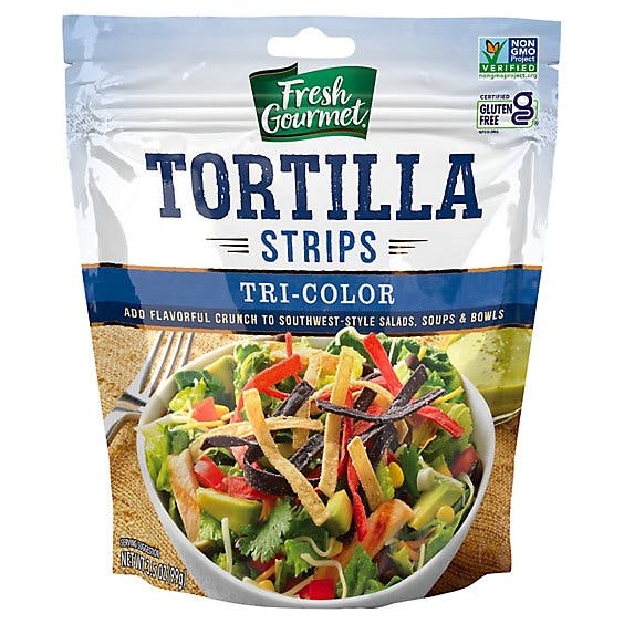 Is it Gluten Free? Fresh Gourmet Crunchy Toppings Tortilla Strips Tri-color