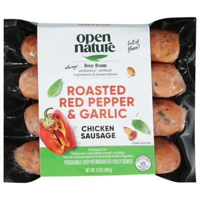 Open Nature Sausage Chicken Roasted Red Pepper & Garlic