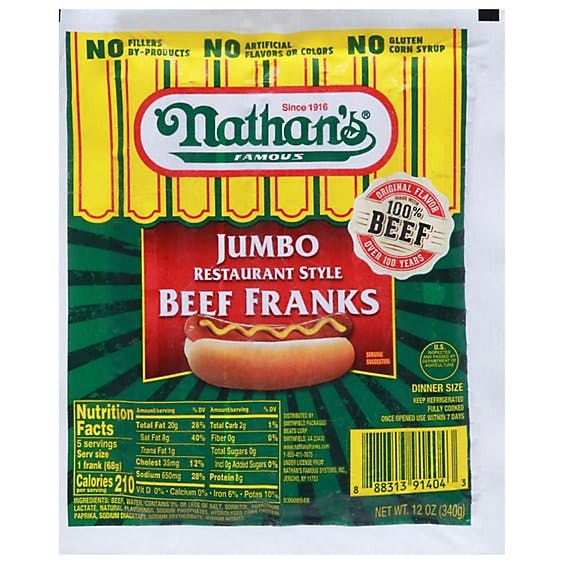 Is it Pescatarian? Nathan's Famous Jumbo Restaurant Style Beef Franks