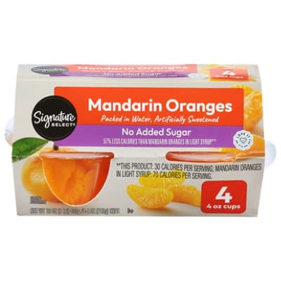 Signature Select Mandarin Oranges No Sugar Added Cups