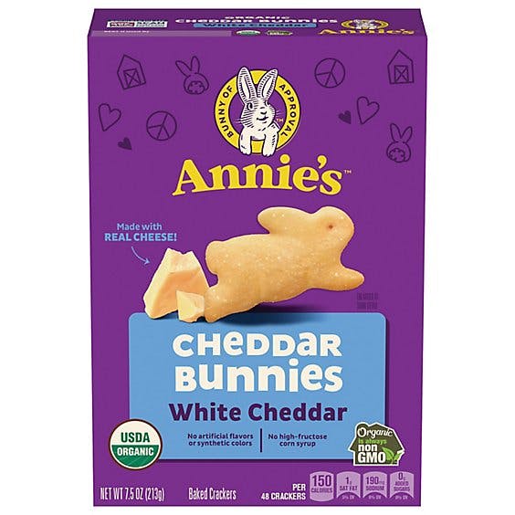 Is it Vegetarian? Annie's Homegrown Organic White Cheddar Bunnies Crackers