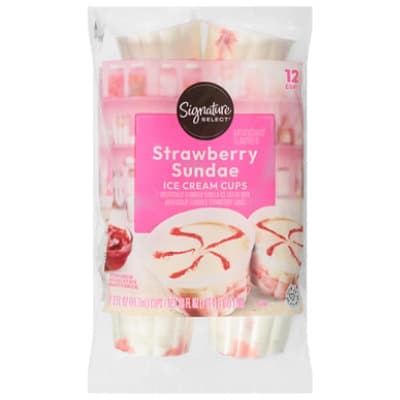 Signature Select Ice Cream Cup Strawberry Sundae