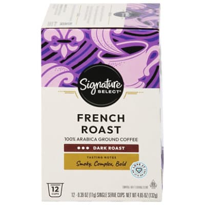 Signature Select Coffee Pods Dark Roast French Roast