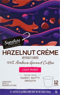 Signature Select Coffee Pods Light Roast Hazelnut