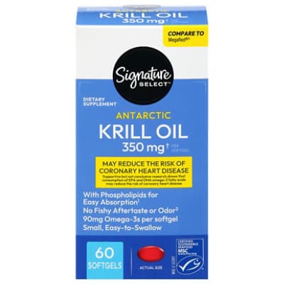 Signature Care Krill Oil Dietary Supplement Softgel
