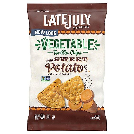 Is it Pescatarian? Late July Organic Multigrain Snack Chips - Sweet Potato