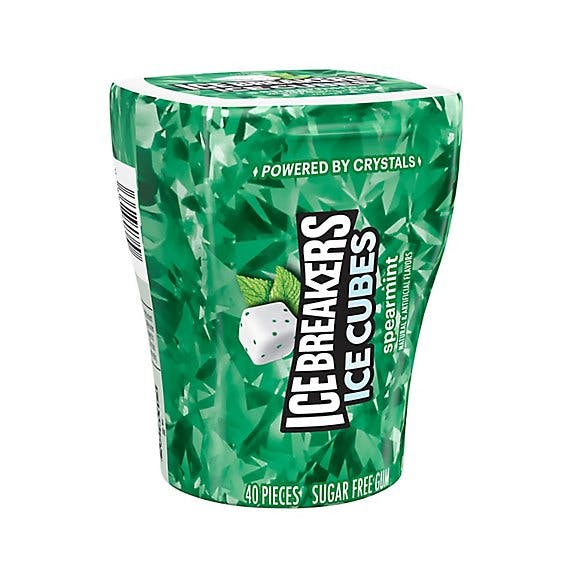 Ice Breakers Ice Cubes Gum Sugar Free Spearmint Cube Mint