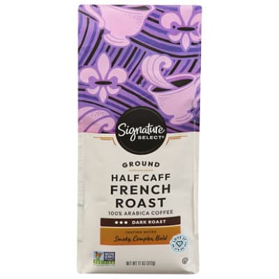 Signature Select Coffee Ground Dark Roast Half-Caff French Roast