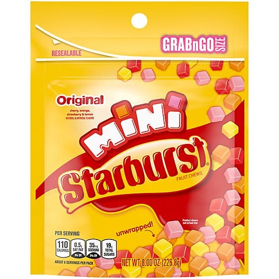 Starburst Fruit Chews Chewy Candy Original Minis Bag