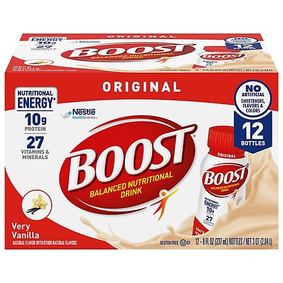 Is it Soy Free? Boost Original Nutritional Drink, Very Vanilla, Protein, 12 - Oz Bottles