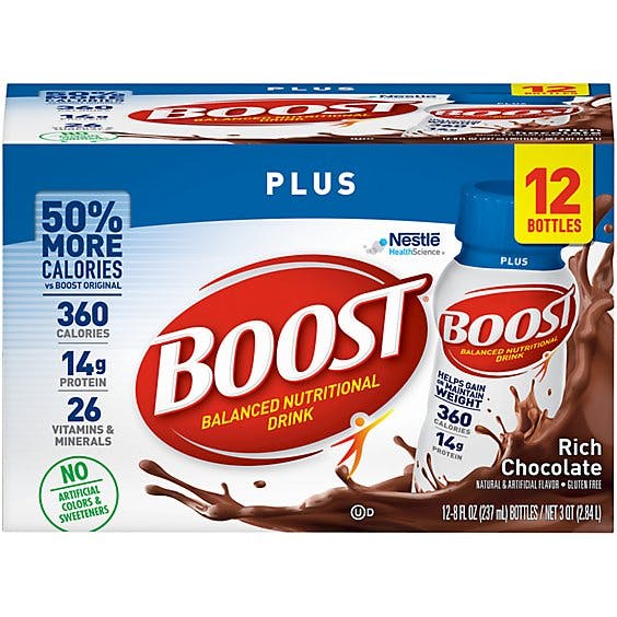 Is it Pescatarian? Boost Plus Nutritional Drink, Rich Chocolate, Protein, 12- Oz Bottles