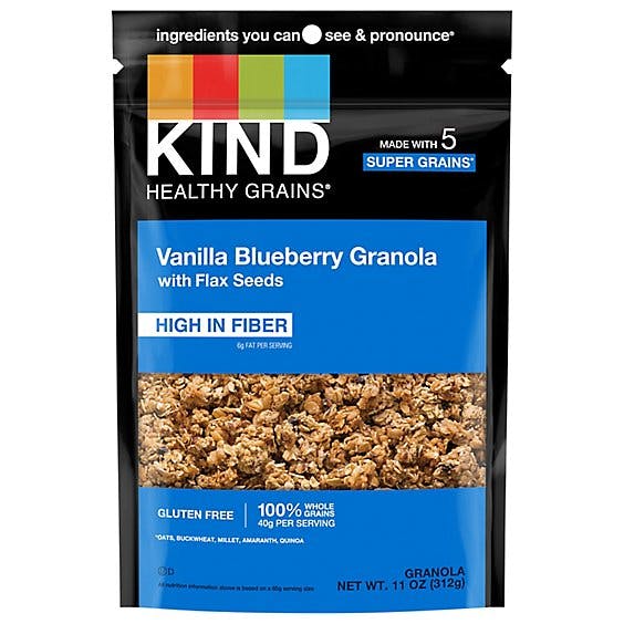 Is it Milk Free? Kind Healthy Grains Vanilla Blueberry Granola With Flax Seeds