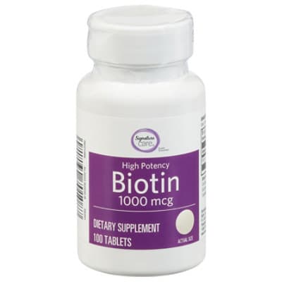 Signature Care Biotin 1000Mcg High Potency Dietary Supplement