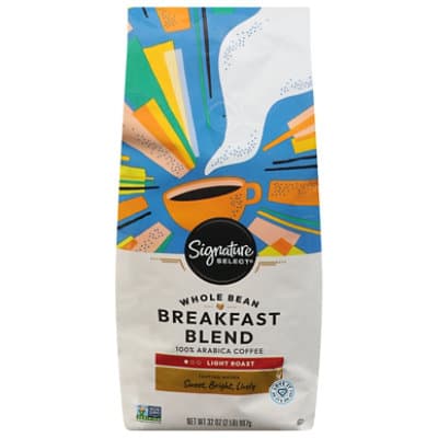 Signature Select Coffee Whole Bean Breakfast Blend Light Roast