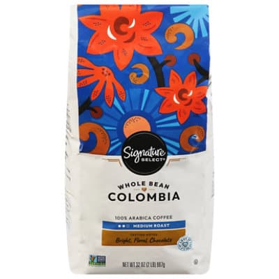 Signature Select Coffee Whole Bean Arabica Medium Roast Colombia