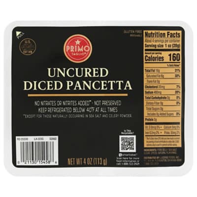 Primo Taglio Diced Uncured Pancetta