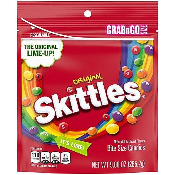 Is it Pescatarian? Skittles Original Chewy Candy Grab N Go Bag