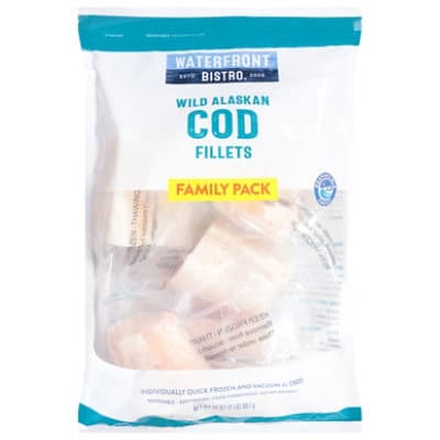 Waterfront Bistro Cod Fillets Wild Alaskan Boneless & Skinless