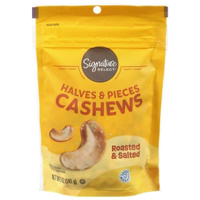 Signature Select Cashews Halves & Pieces Roasted & Salted