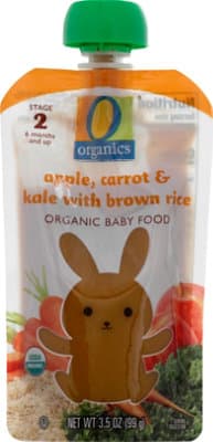 O Organics Organic Baby Food Stage 2 Apple Carrot & Kale With Brown Rice
