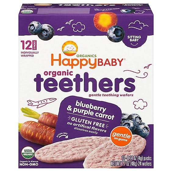 Is it Tree Nut Free? Happy Baby Organics Gentle Teething Wafers Blueberry & Purple Carrot