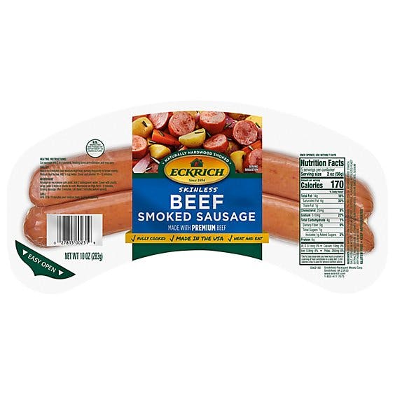 Is it Dairy Free? Eckrich Beef Skinless Smoked Sausage