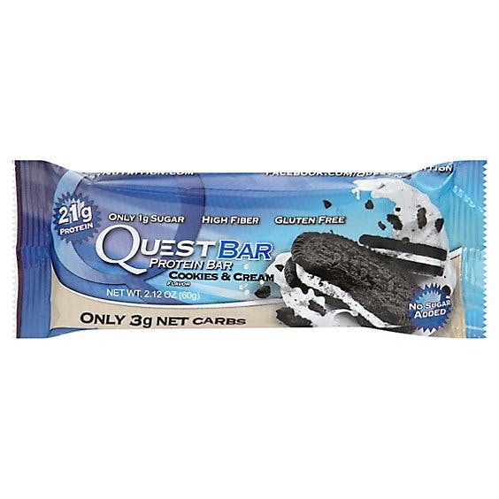 Is it Egg Free? Quest Bar Protein Bar Gluten-free Cookies & Cream