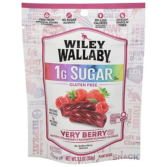 Wiley Wallaby Sugar Gluten Free Very Berry Licorice