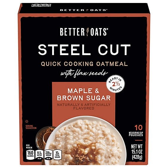 Is it Dairy Free? Better Oats Oat Revolution! Oatmeal Instant With Flax Steel Cut Maple & Brown Sugar