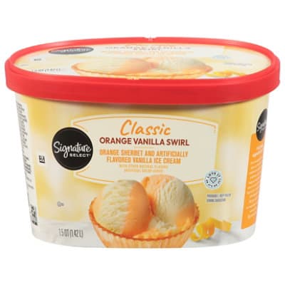 Signature Select Sherbet Orange & Vanilla Flavored Ice Cream