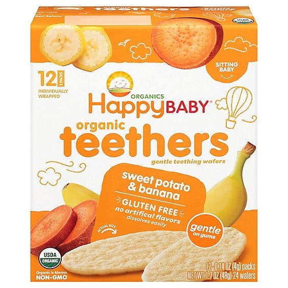 Is it Vegan? Happy Baby Organics Gentle Teething Wafers Sweet Potato & Banana