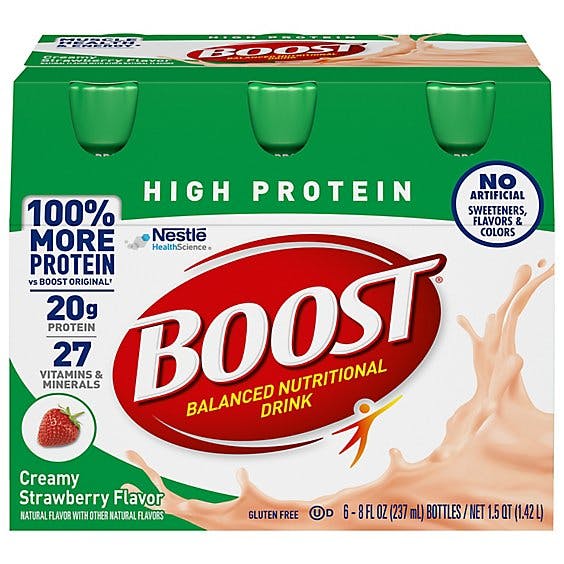 Is it Vegan? Boost High Protein Nutritional Drink, Creamy Strawberry, Protein, 6 - Oz Bottles