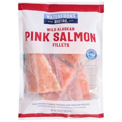 Waterfront Bistro Salmon Fillets Wild Alaskan Pink Boneless & Skin On