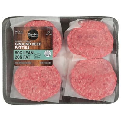 Signature Farms Beef Ground Beef Patties 80% Lean 20% Fat
