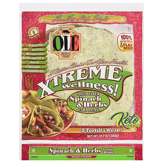 Is it Shellfish Free? Olé Mexican Foods Xtreme Wellness! Spinach & Herbs Tortilla Wraps