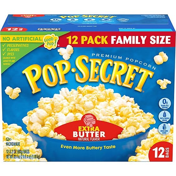 Pop Secret Microwave Popcorn Premium Extra Butter Pop-and-serve-bags