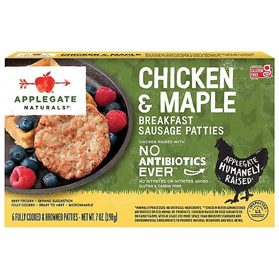 Is it Pescatarian? Applegate Natural Chicken & Maple Breakfast Sausage Patties