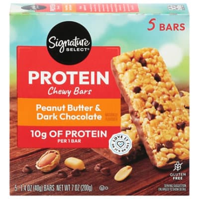 Signature Select Chewy Bars Protein Peanut Butter Dark Chocolate Flavored