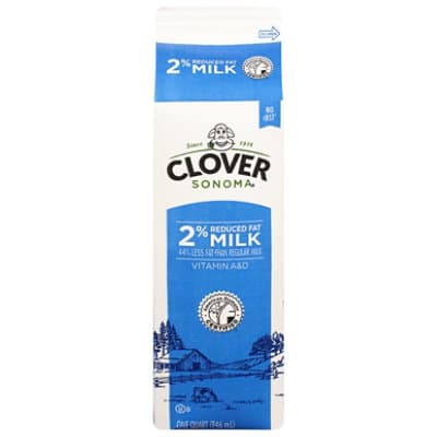 Clover Sonoma Milk, Reduced Fat, 2%