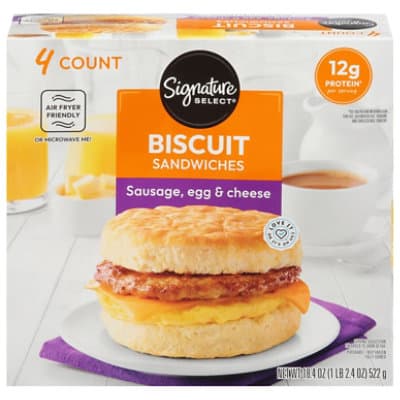 Signature Select Sausage Egg Cheese Biscuit Sandwich