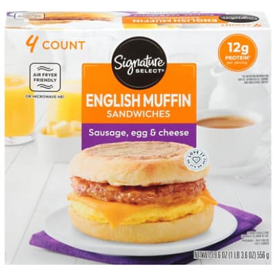 Signature Select Sausage Egg Cheese Muffin Sandwich