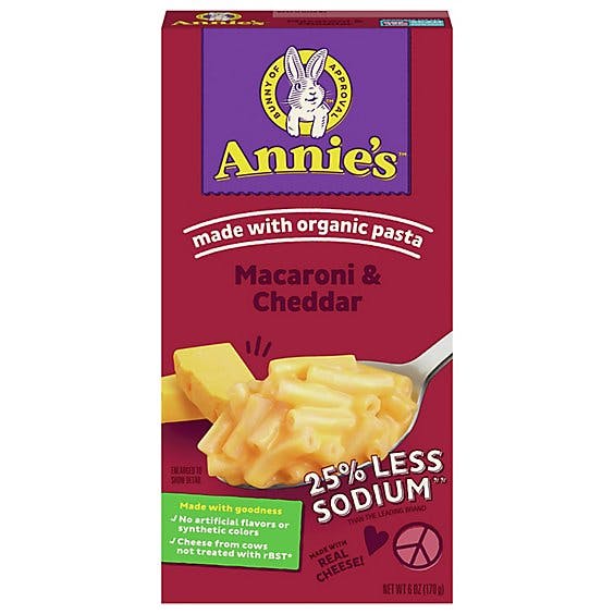 Is it Low FODMAP? Annies Homegrown Macaroni & Cheese 25% Less Sodium Classic Mild Cheddar Box
