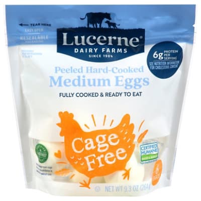 Lucerne Farms Eggs Hard Cooked Peeled Medium