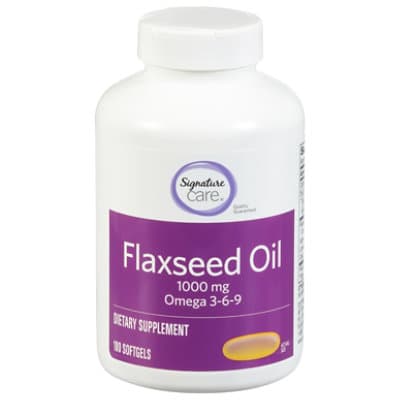Signature Care Flaxseed Oil Dietary Supplement Softgel