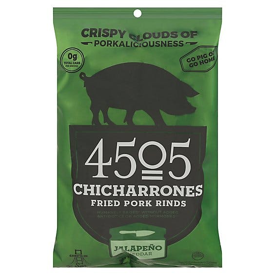 4505 Meats Chicharrones Fried Pork Rinds Jalapeño Cheddar