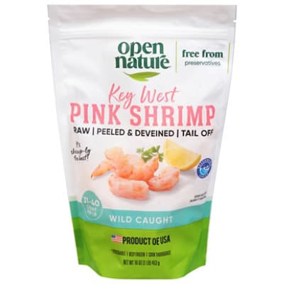 Open Nature Shrimp Raw Wild Caught Peeled & Deveined 31 To