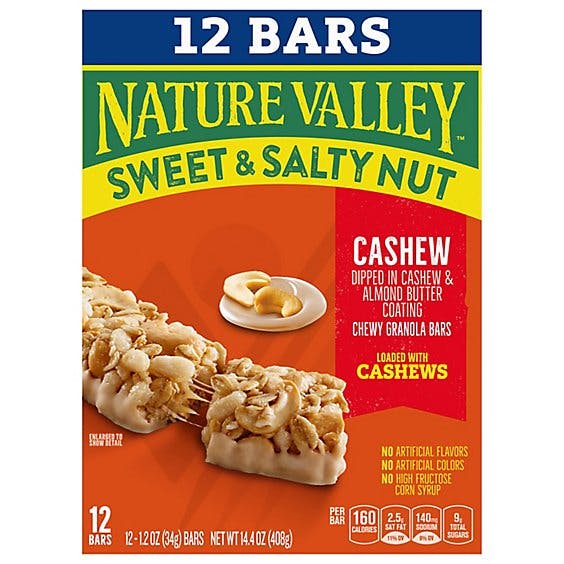 Nature Valley Sweet Salty Nut Chewy Gran Bars Cashew