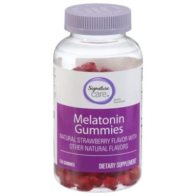 Signature Care Gummy Melatonin Strawberry Dietary Supplement