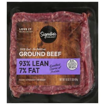 Signature Farms Ground Beef 93% Lean 7% Fat Prepacked