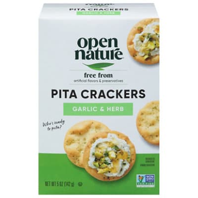 Open Nature Crackers Pita Garlic & Herbs